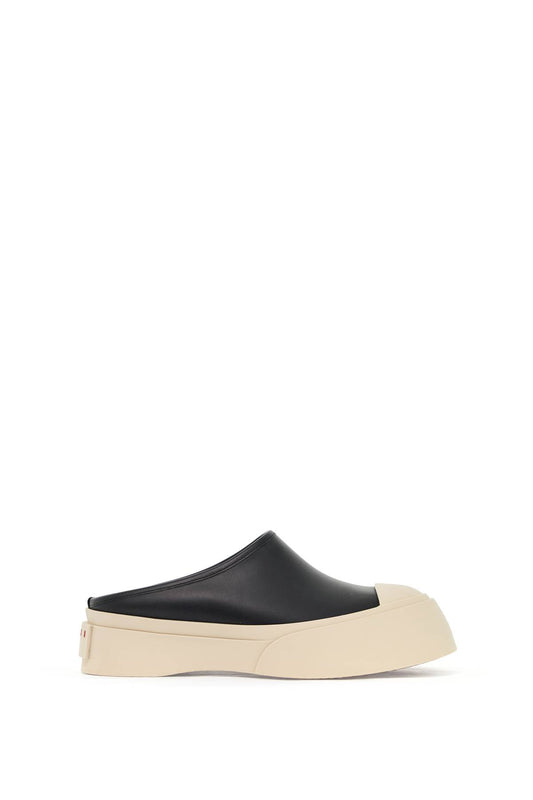 Smooth Leather Pablo Clogs  - Black