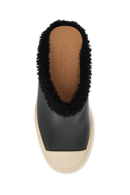 Pablo Leather And Shearling Clog  - Black