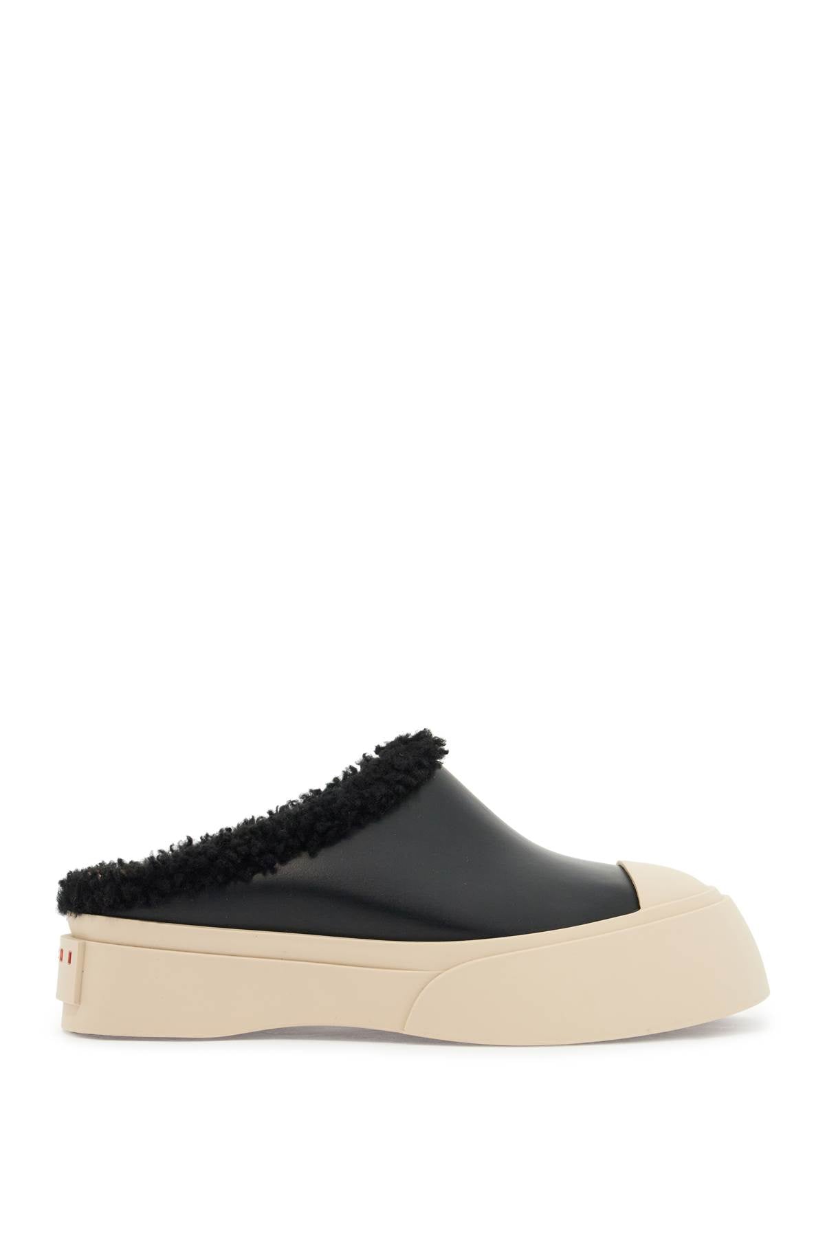 Pablo Leather And Shearling Clog  - Black