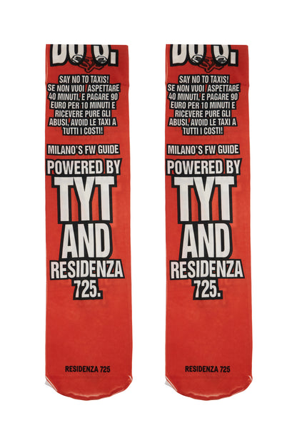 Printed Socks Tyt X Res  - Red