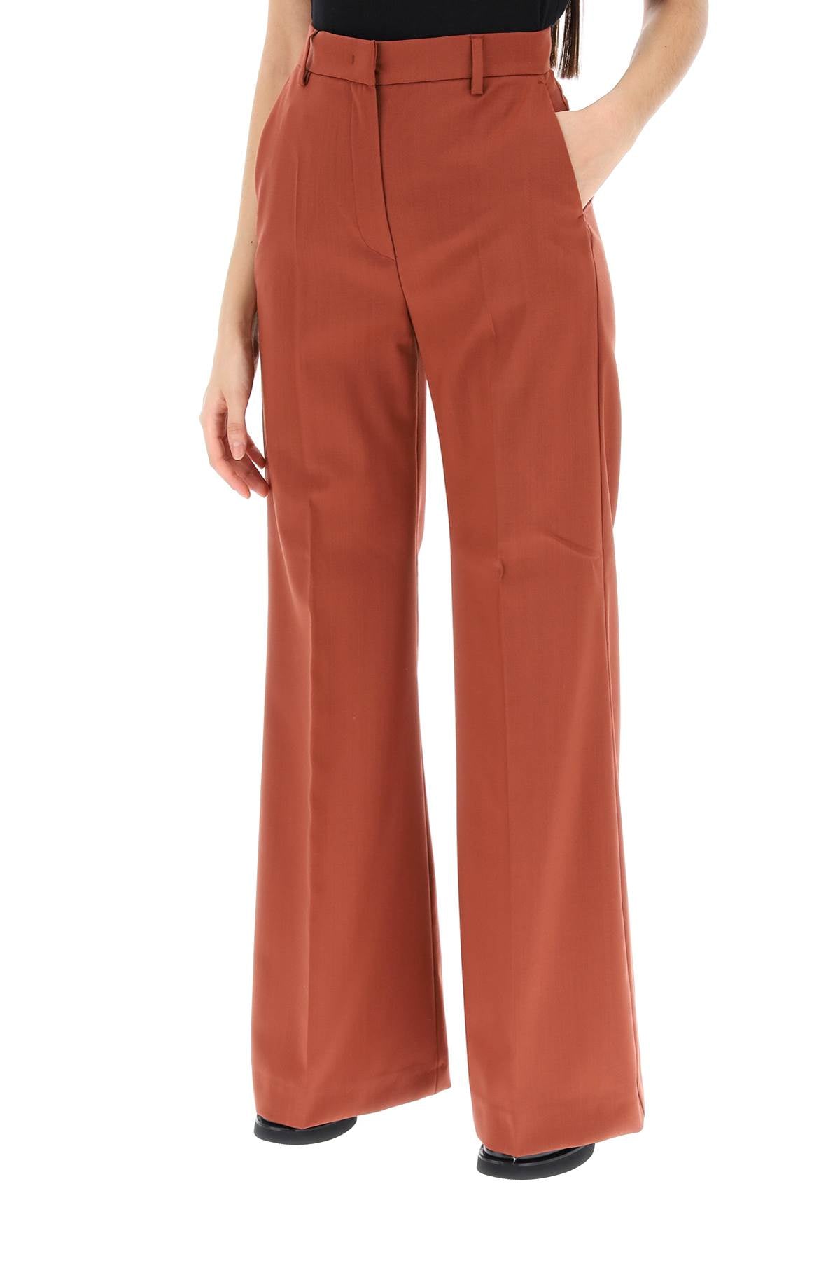 Sonale Flared Trousers  - Brown