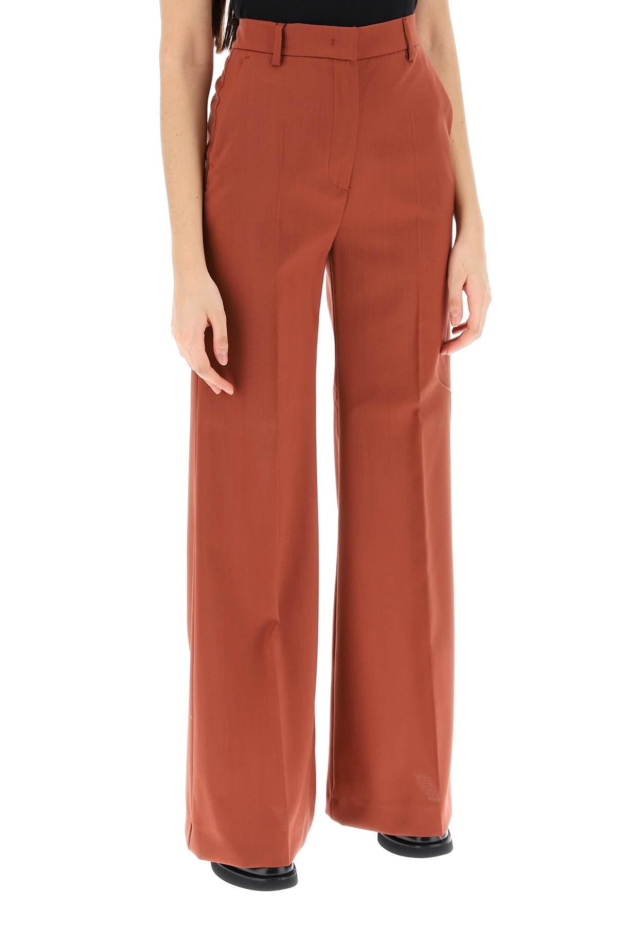 Sonale Flared Trousers  - Brown