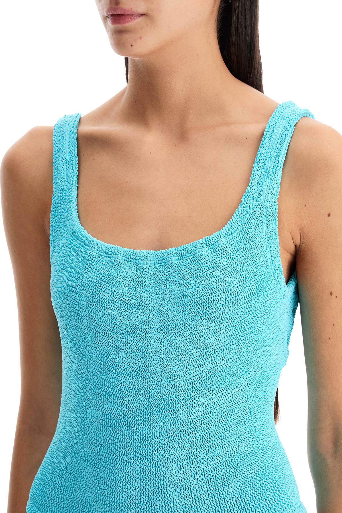 One-piece Square Neck Swims  - Light Blue