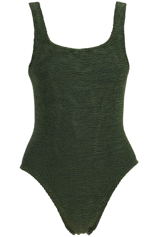 One-piece Square Neck Swims  - Metallic