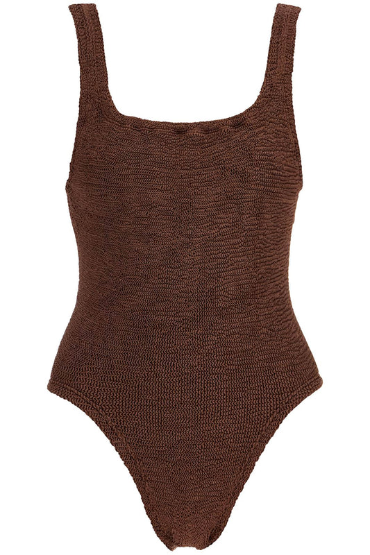 One-piece Square Neck Swims  - Brown