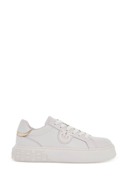 Monogram Detail Platform Sneakers With  - White