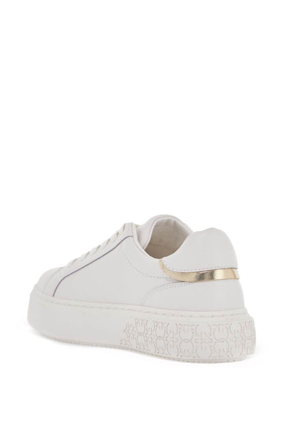 Monogram Detail Platform Sneakers With  - White