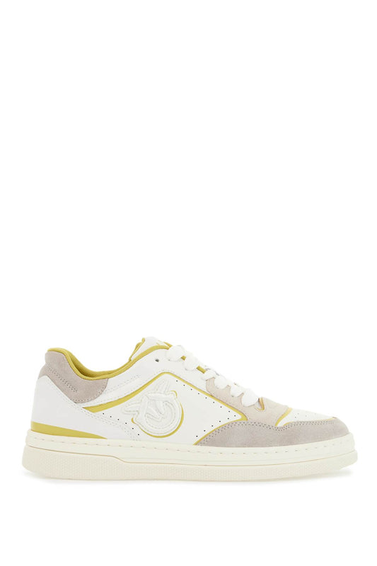 Sneakers Mandy 08 In White Leather With Lime Details For Women  - White