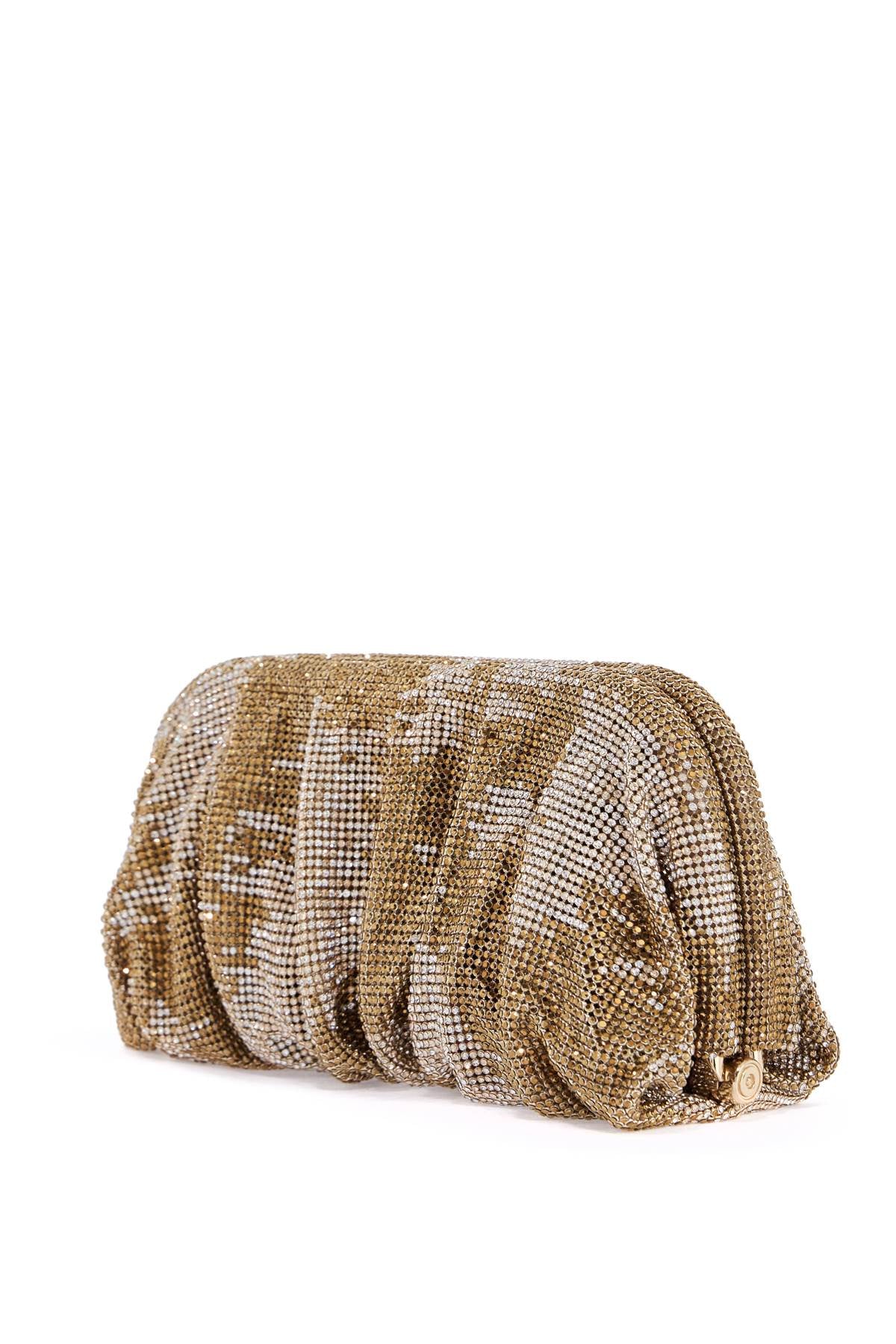 Large Gold Rhinestone Net Bag  - Gold