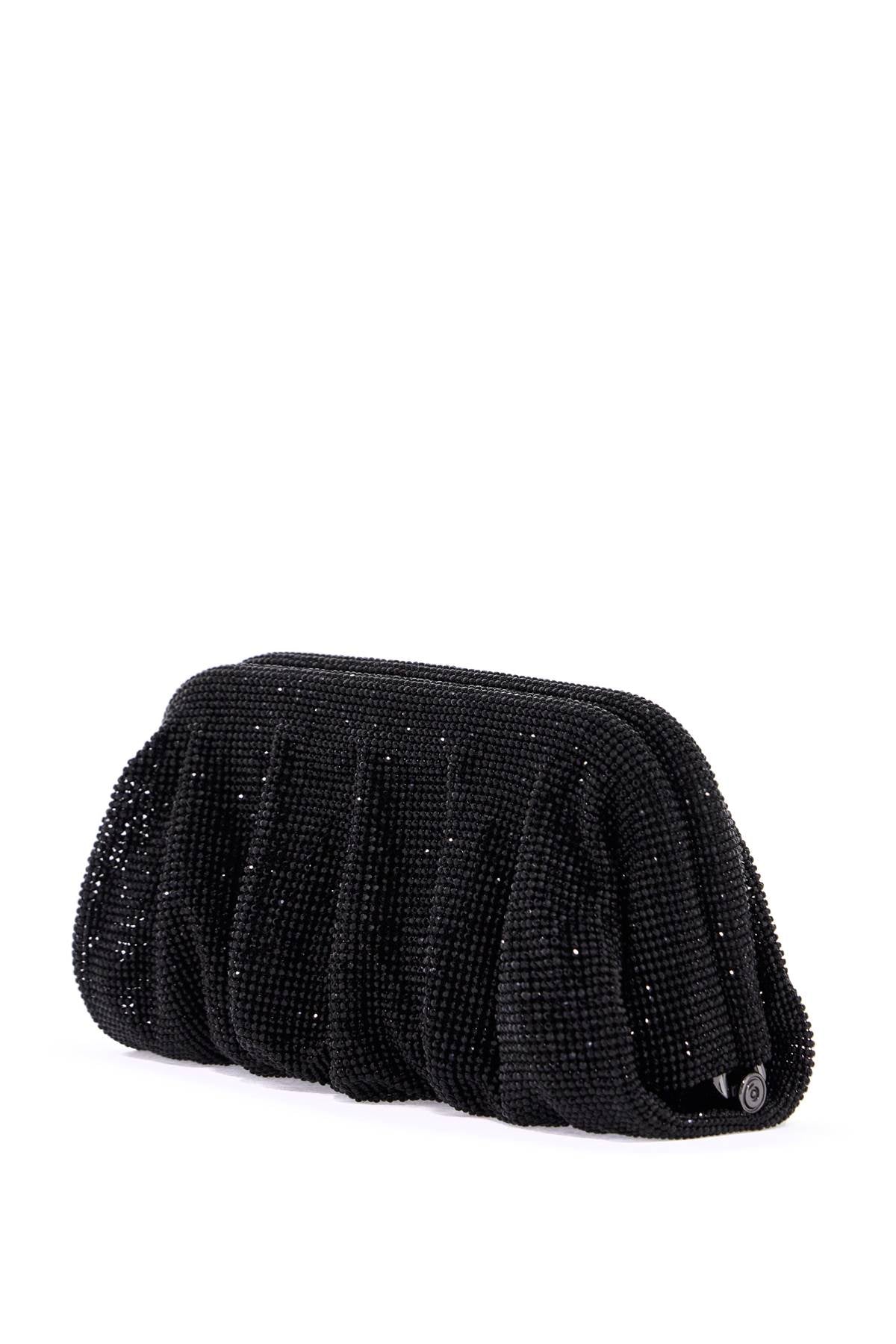 Elegant Large Black Rhinestone Evening Bag For Ceremony  - Black