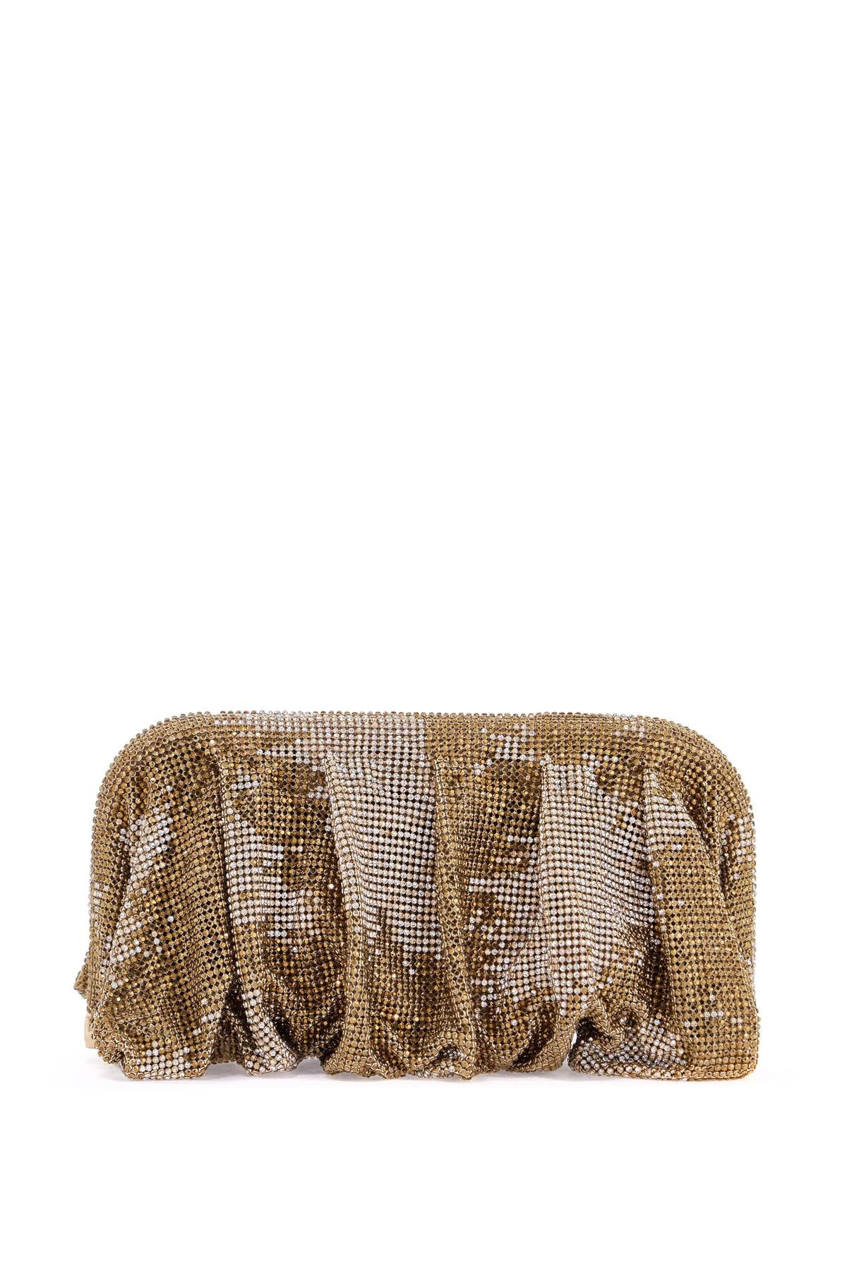 Large Gold Rhinestone Net Bag  - Gold