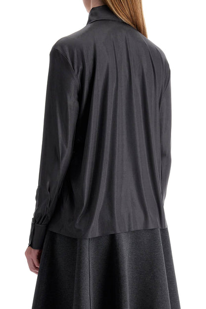 Fluid Jersey Lamã© Nk Blouse  - Black