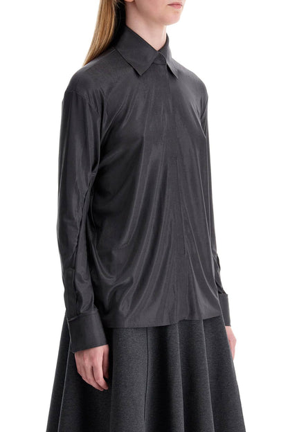 Fluid Jersey Lamã© Nk Blouse  - Black