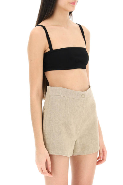 'stelvio' Knit Bandeau Top  - Black