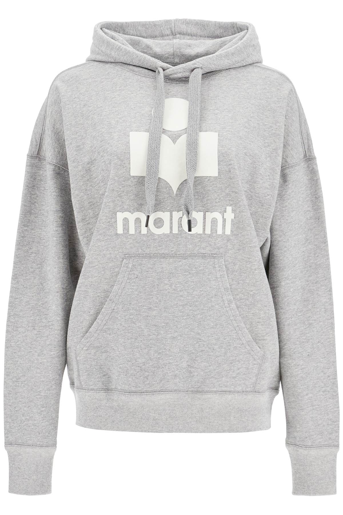 Mansel Hoodie With Flocked Logo  - Grey