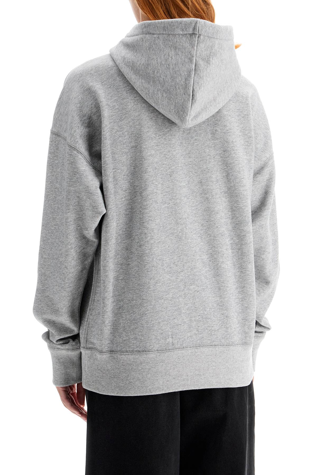 Mansel Hoodie With Flocked Logo  - Grey