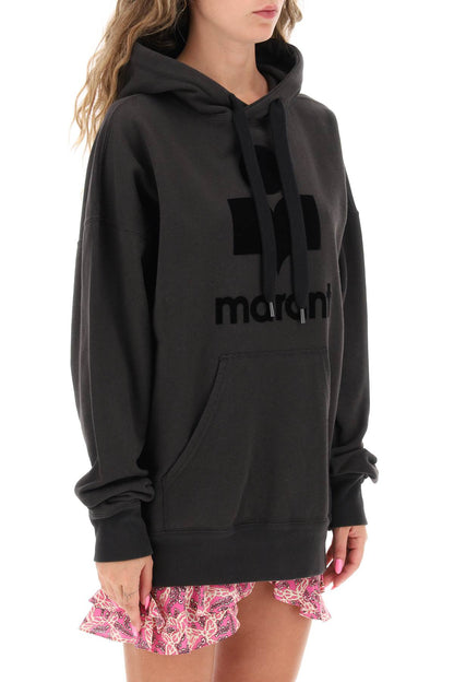 Mansel Hoodie With Flocked Logo  - Black