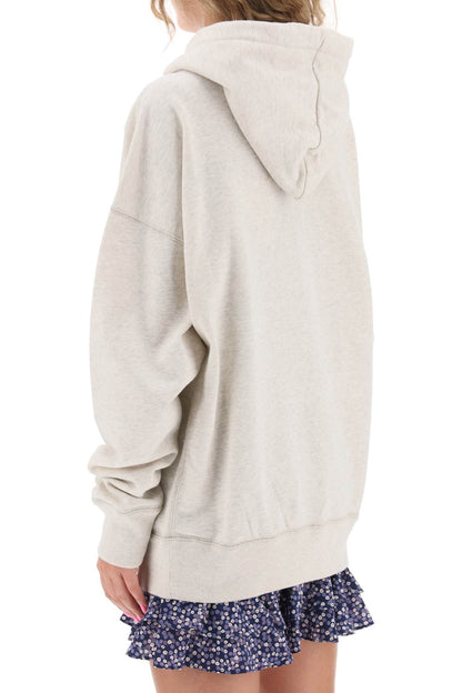 Mansel Hoodie With Flocked Logo  - Grey