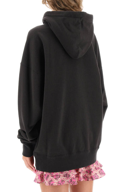 Mansel Hoodie With Flocked Logo  - Black