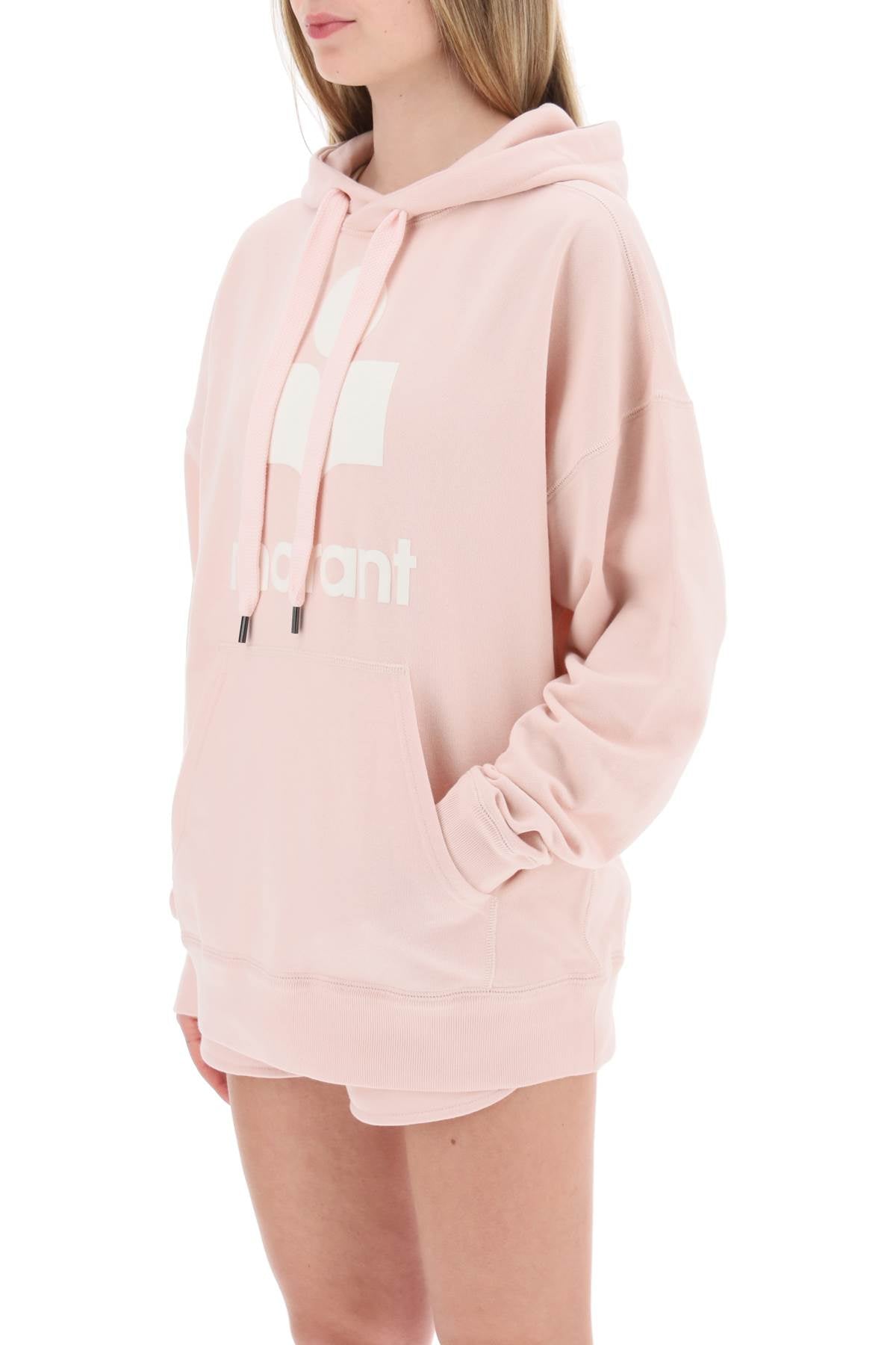 Mansel Hoodie With Flocked Logo  - Pink