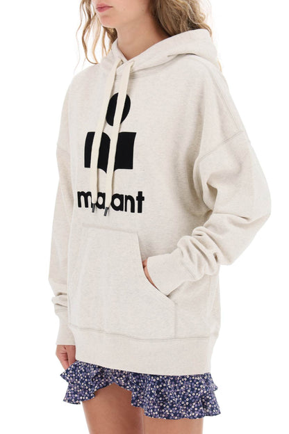 Mansel Hoodie With Flocked Logo  - Grey