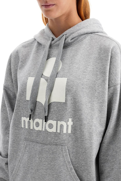 Mansel Hoodie With Flocked Logo  - Grey