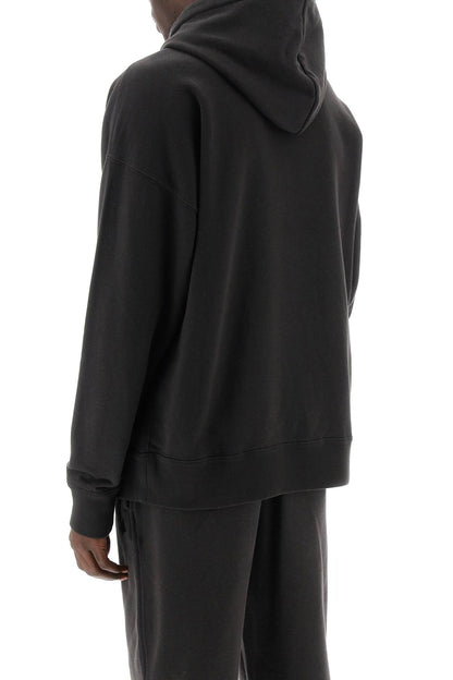 Miley Flocked Logo Hoodie  - Black