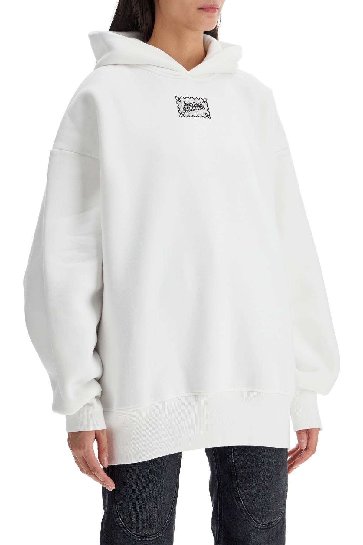 Oversized Hoodie With Hood  - White