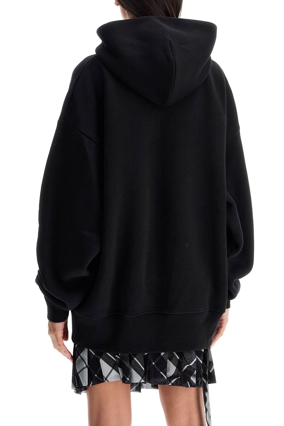 Oversized Hoodie With Hood  - Black