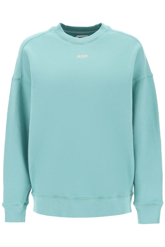 Crew-neck Sweatshirt With Logo Print  - Verde