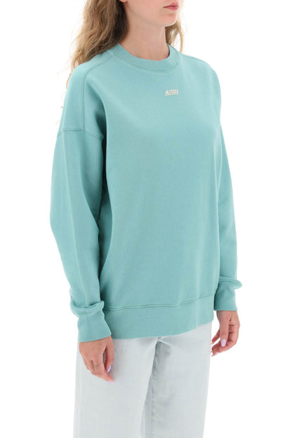 Crew-neck Sweatshirt With Logo Print  - Verde