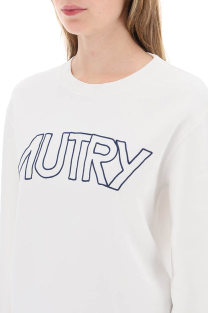 Embroidered Logo Sweatshirt  - Bianco