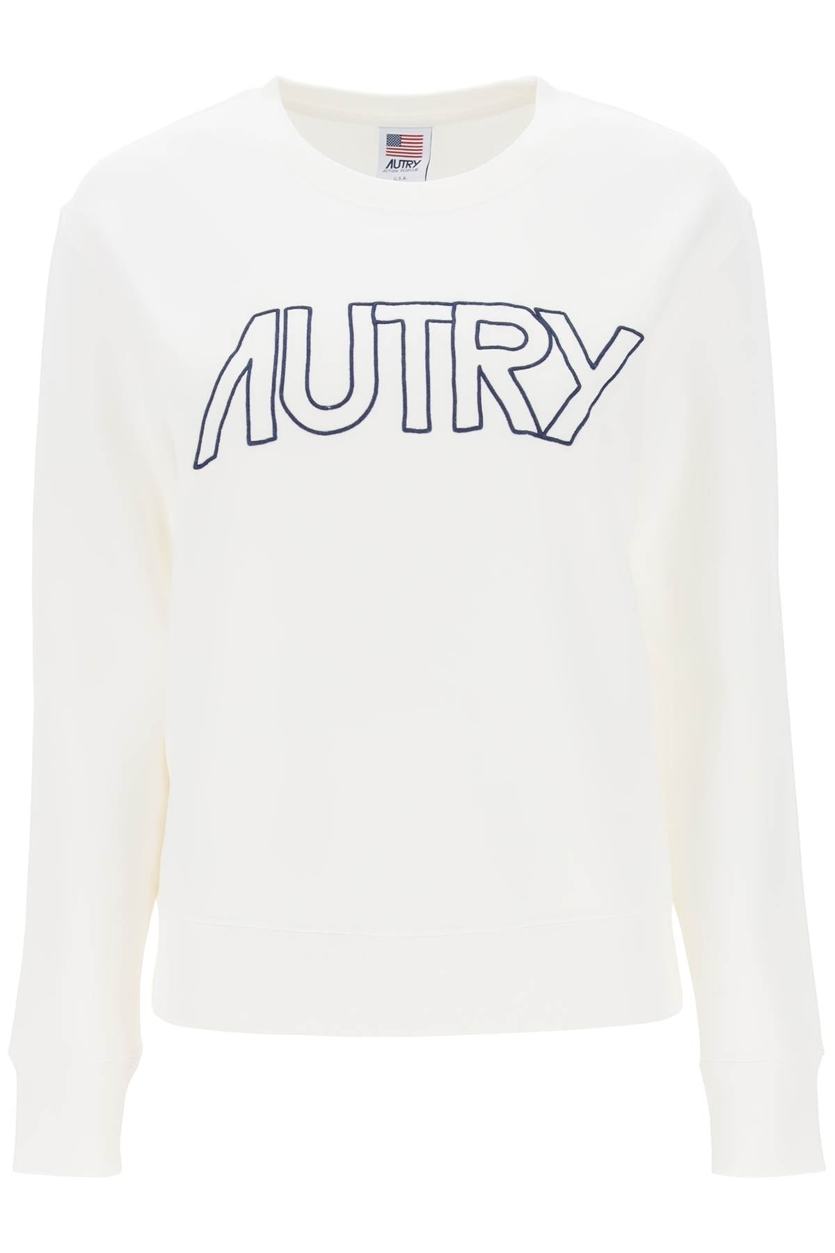 Embroidered Logo Sweatshirt  - Bianco