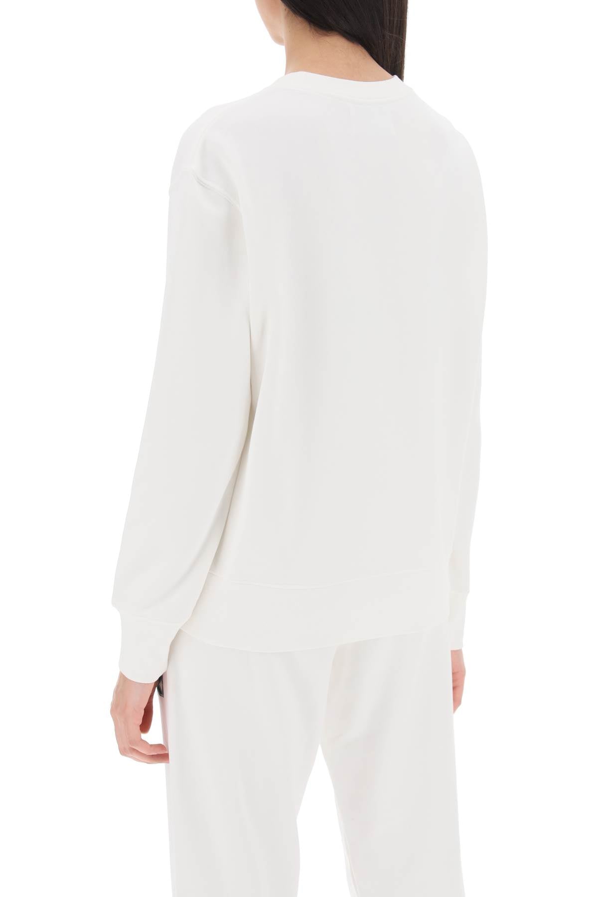 Sweatshirt With Maxi Logo Print  - White