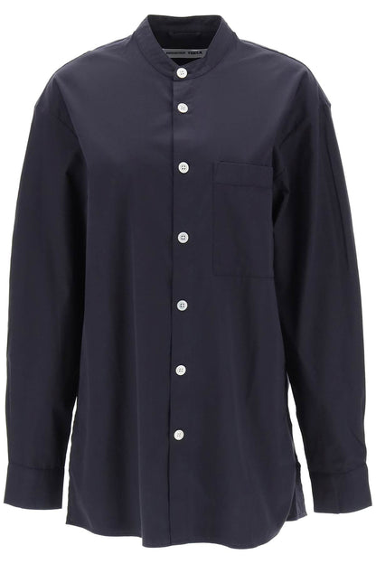 Organic Poplin Pajama Shirt  - Blu