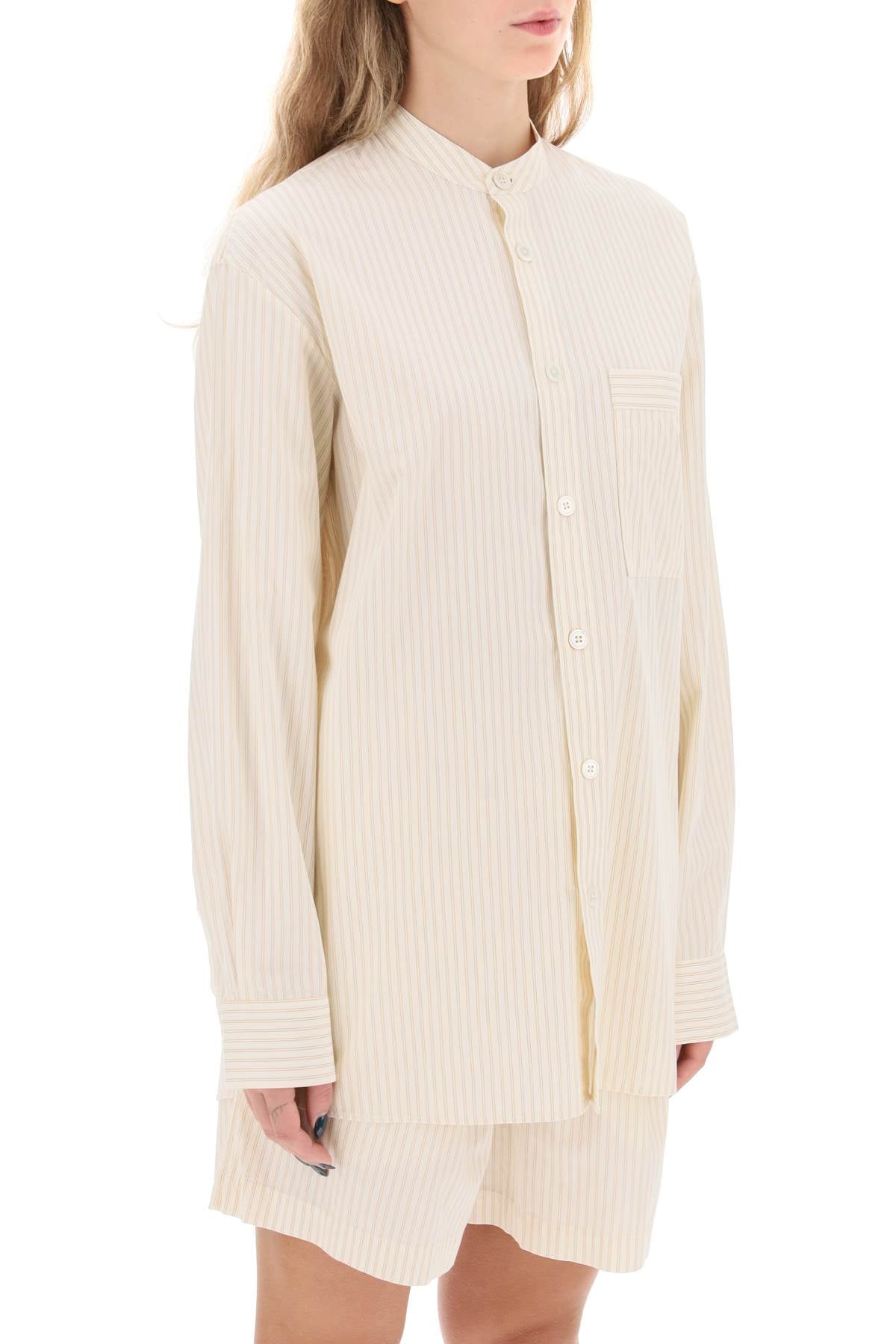 Organic Poplin Pajama Shirt  - Bianco