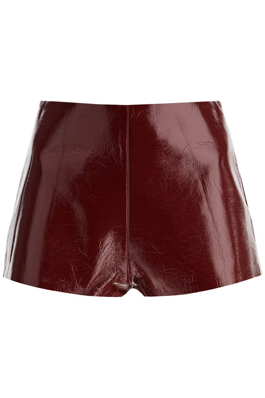 Polly Faux Leather Effect Hot Pants  - Red