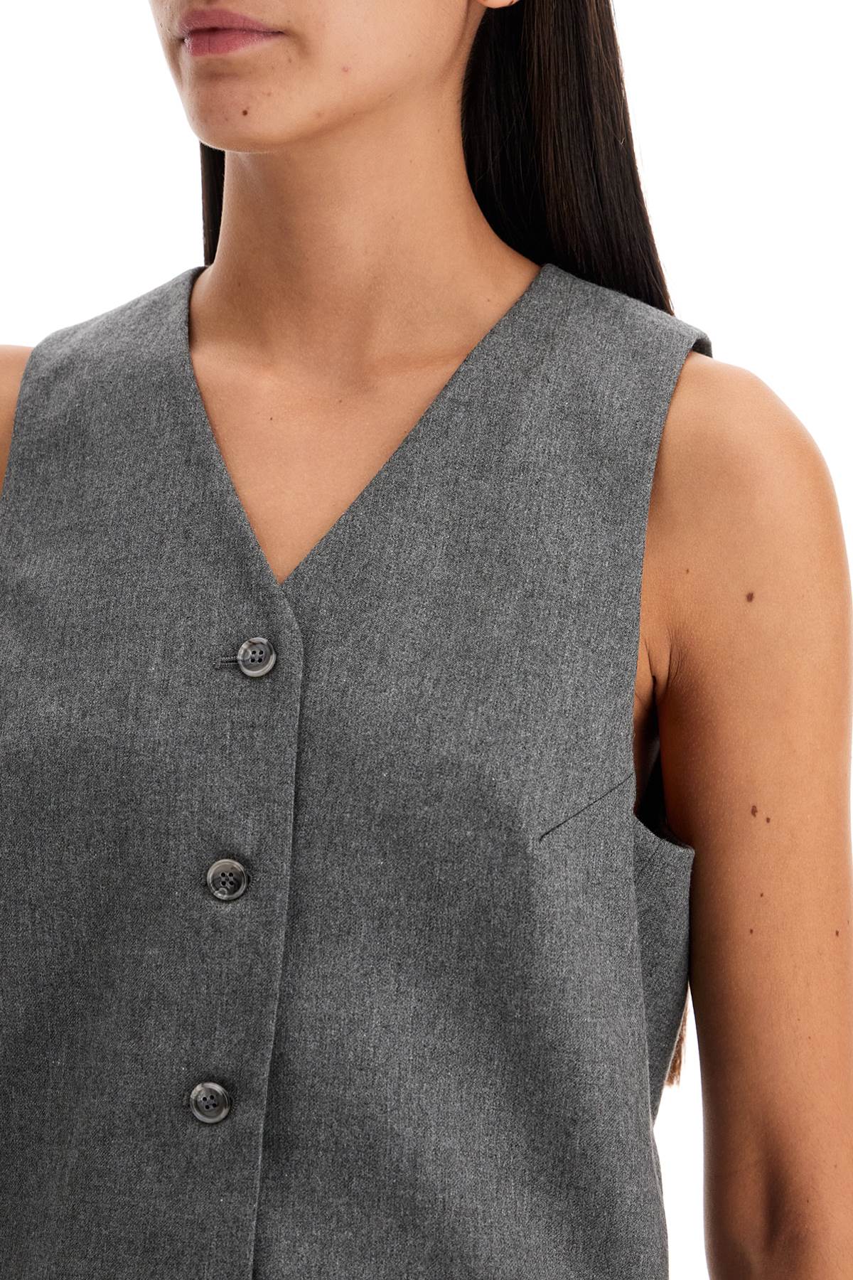 'pauline Flannel Vest  - Grey