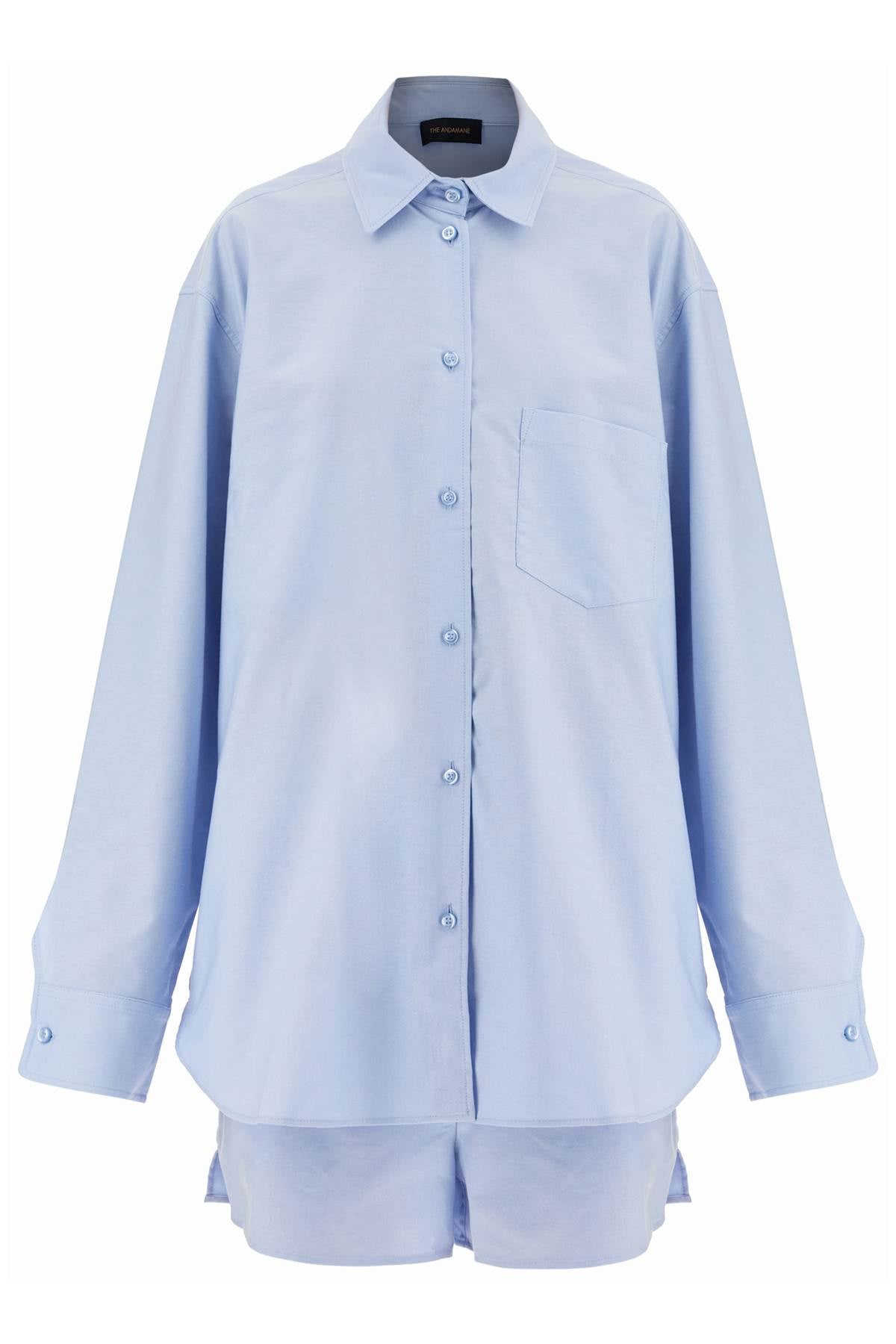 Georgiana Shirt And Shorts Set  - Light Blue