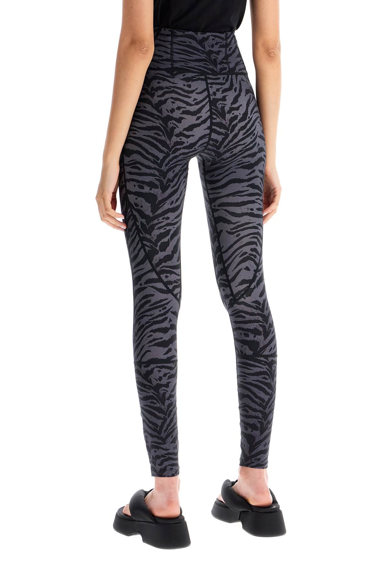 Animal Print Sports Leggings  - Grey