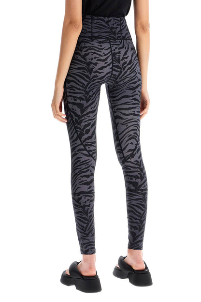 Animal Print Sports Leggings  - Grey