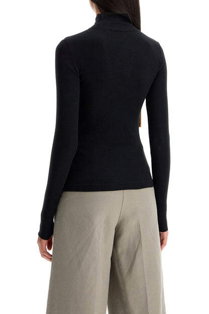 Long-sleeved Ribbed Top  - Black