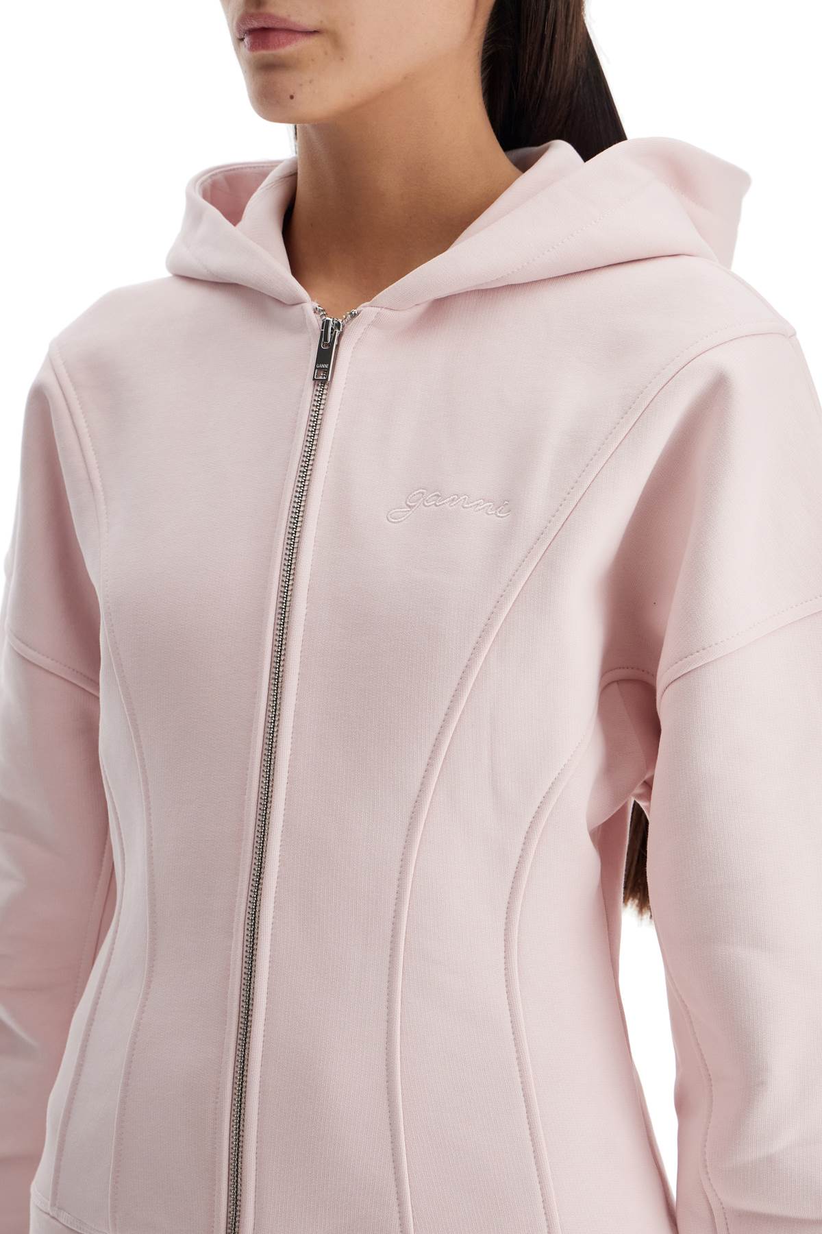 Hooded Slim-fit Sweat  - Pink