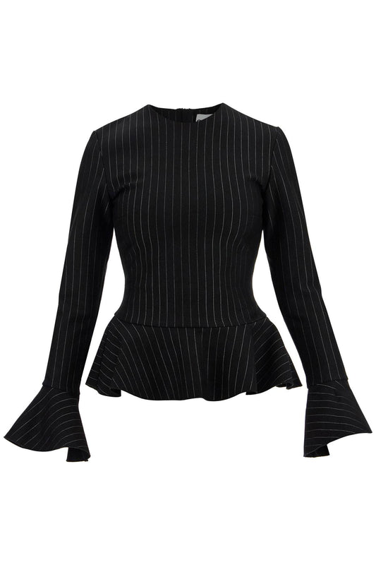 Long-sleeved Peplum  - Black