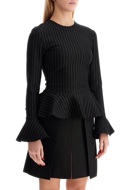 Long-sleeved Peplum  - Black