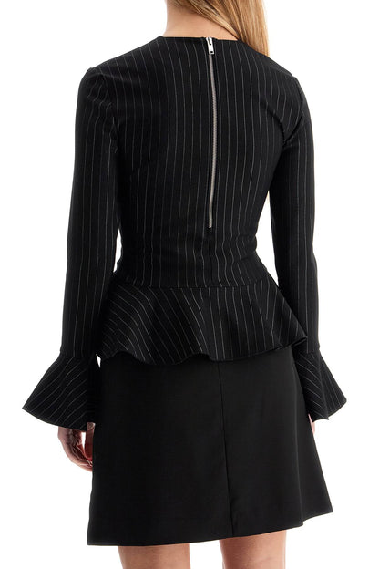 Long-sleeved Peplum  - Black