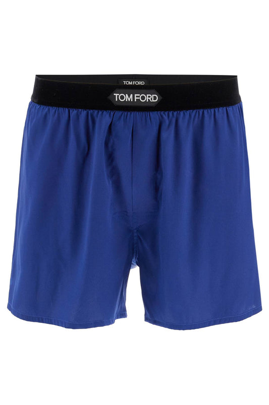 Silk Boxer Shorts  - Blue