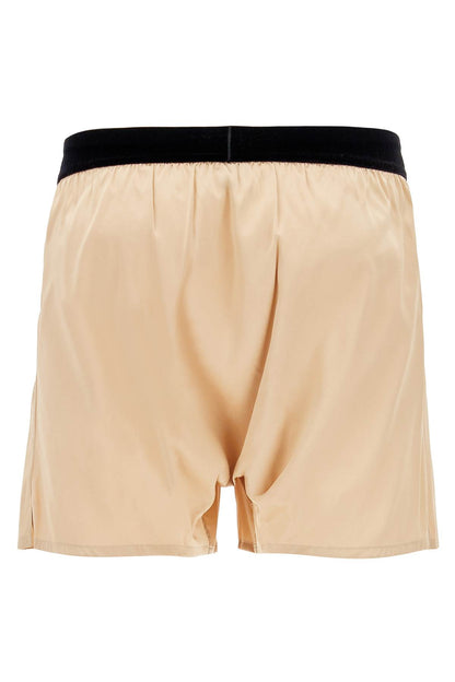 Silk Boxer Shorts  - Beige