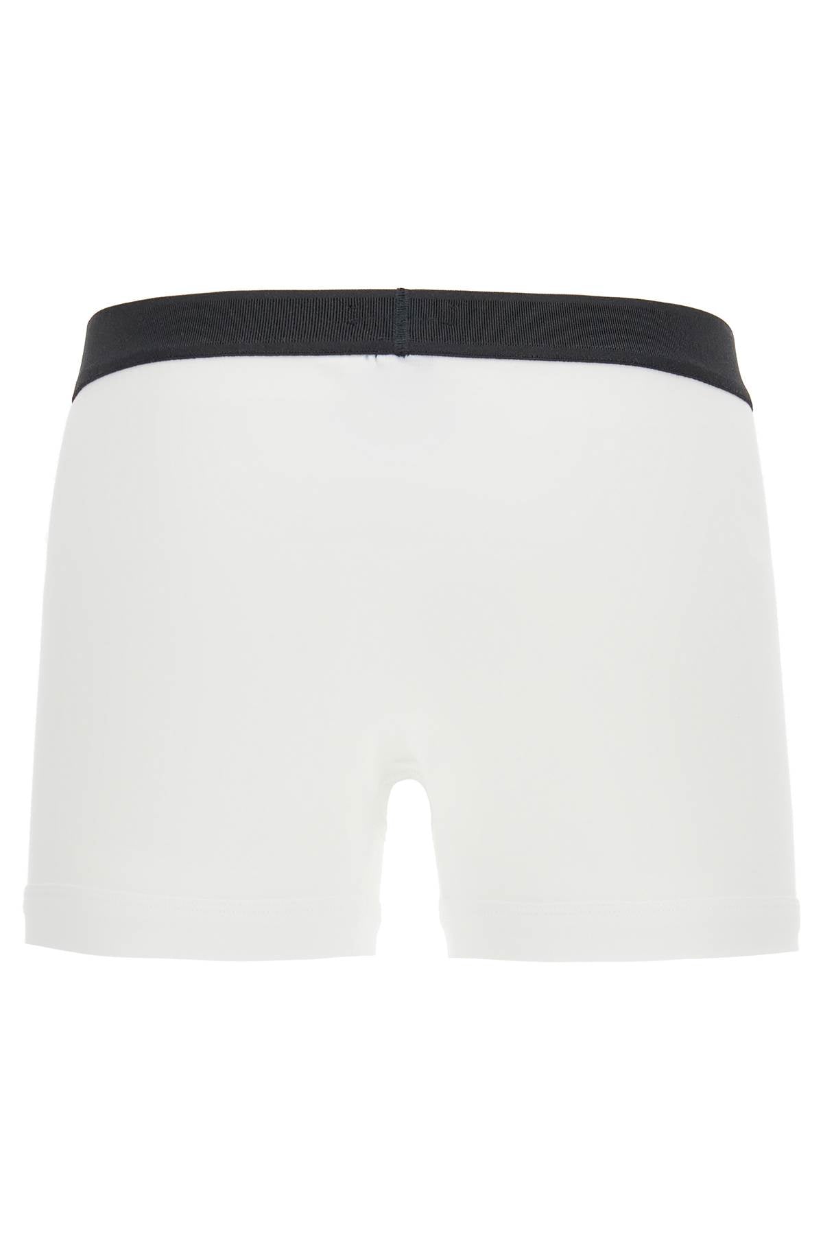 Cotton Bi-pack Boxer Briefs With Logo Band  - White