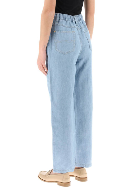 Drawstring Jeans In Light Denim  - Celeste